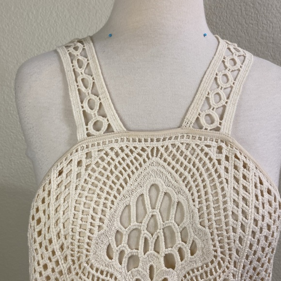 Ultra Pink crochet cream‎ NWT top Medium - Picture 2 of 5